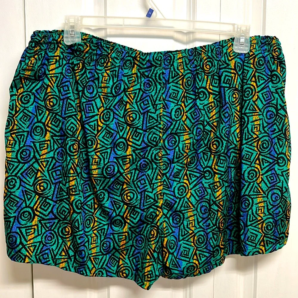 M Sport Multi Color Spiral Print Trunk Swim Shorts Size XL